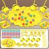 Albinuta Interactive Kids Game Board, Magnetic Multi-Functional Board Game for 2-4 Players, Trains Focus & Coordination, Ages 4+, Yellow