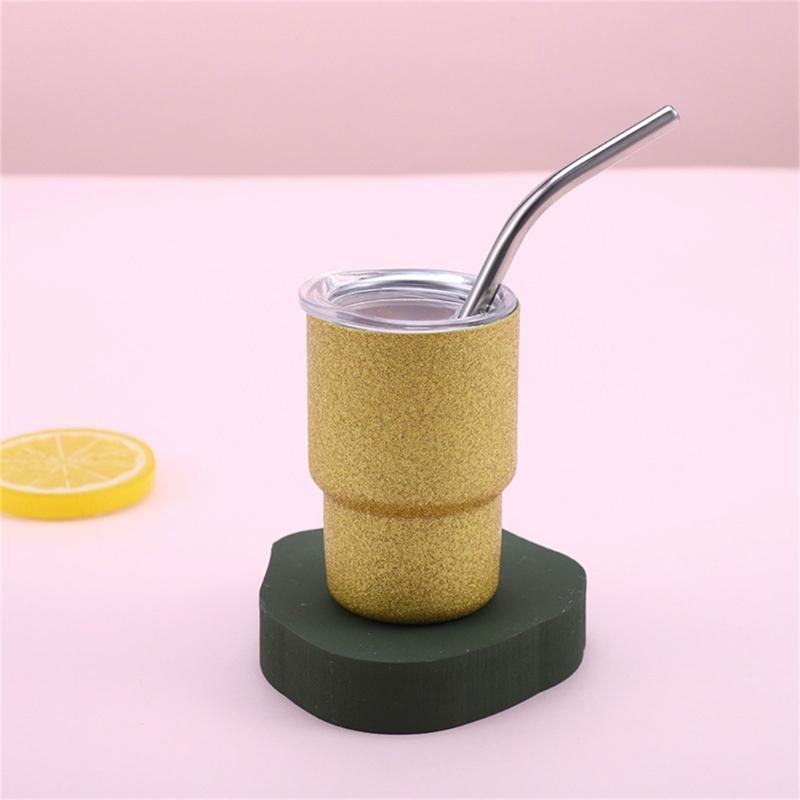 Unique Wine Cups Mini Mugs Stainless Steel Wine Cups Shot Glasses with Straw Perfect for Picnics Wine Tastings and Party