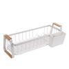 Dish Rack and Drain Board Kitchen Plate Cup Dish Drying Rack Tray Cutlery Dish Drainer with Wood Handle
