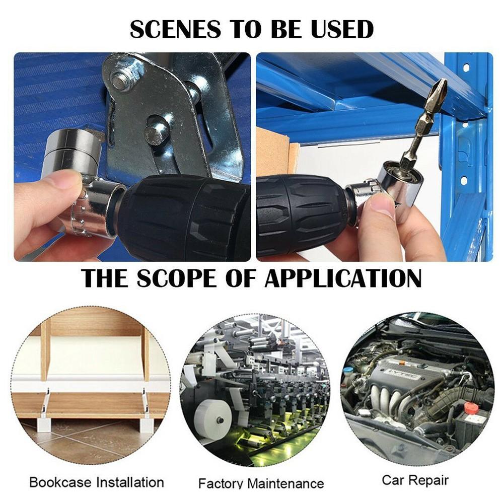 Silver Drill Adapter Right Angle 1/4\" Adapter Bits