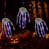 Purple Claw/ String Lights Plastic Skeleton Hand Design With Glowing Purple Effect Halloween Decorations