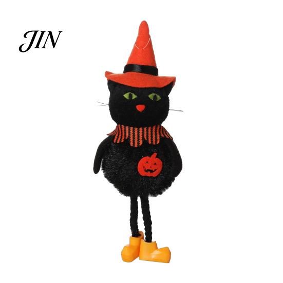 High-quality Halloween Figure Plush Pom Hanging Decoration, Pumpkin/Ghost/Black Cat/Witch Doll Creepy Witch Ornament for Tree, Porch, Window