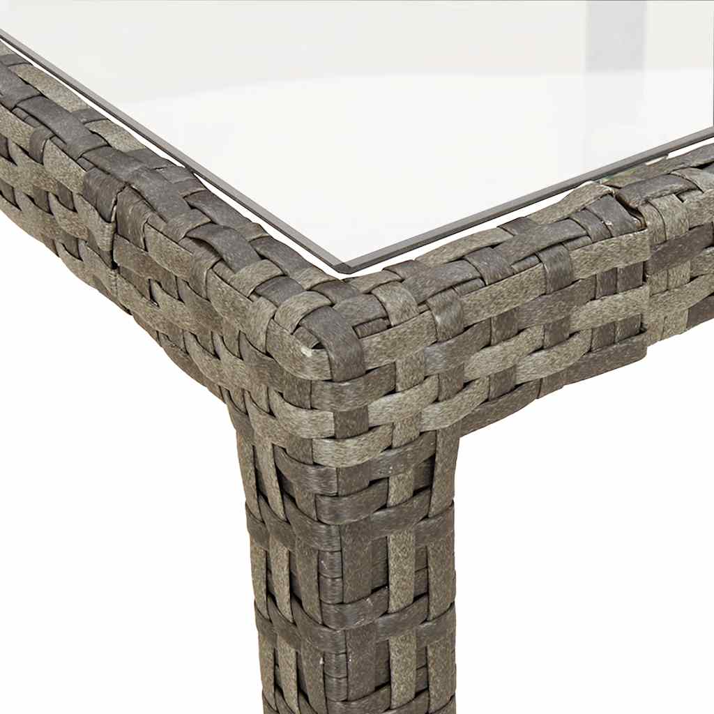 Vidaxl Stół Ogrodowy, 150X90X75 Cm, Szkło Hartowane I Rattan Pe, Szary