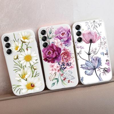Custodia morbida in silicone con motivo floreale per Xiaomi Redmi Note 13 Pro 13C Samsung A55 M35 S24 iPhone Huawei Honor Realme Cover protettiva antiurto per fotocamera