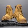 Martin Stiefel Herren Winter Herrenschuhe Fleece Thermische Baumwollschuhe High-Top Schuhe Workwear Schneestiefel Retro Rhabarberstiefel