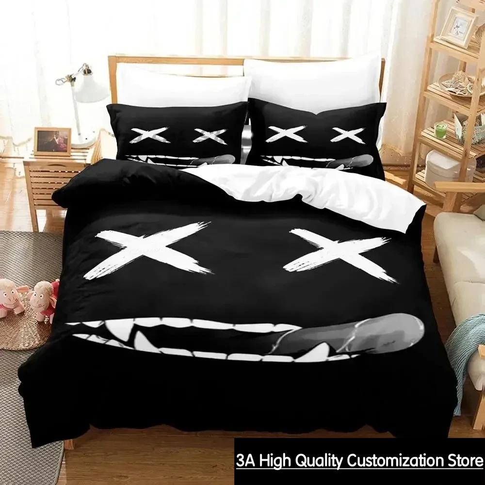 3D Print XOXO Devil Smiling Face Bedding Set Duvet Cover Bed Set Quilt Cover Pillowcase Comforter king Queen Size Boys Adult