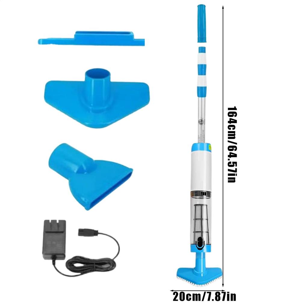 Pool Cleaning Kit Powerful Motor Rechargeable Handheld Cordless Skimmer For Pool Filter Swimming Pool Cleaner Set Pool Vacuum