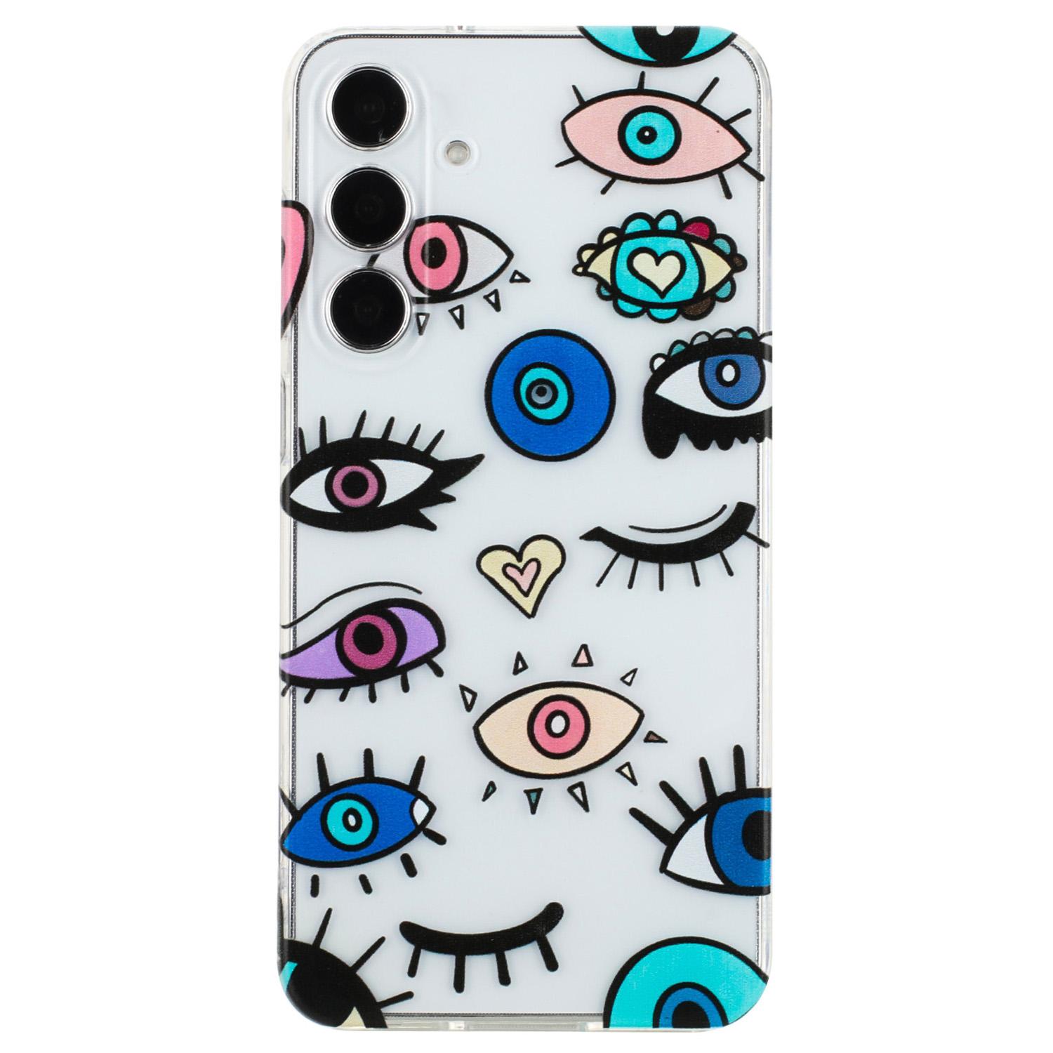 

For Samsung Galaxy A24 4G (162.1 x 77.6 x 8.3mm) Soft TPU Case Pattern Printing Back Phone Cover Monster Eyes