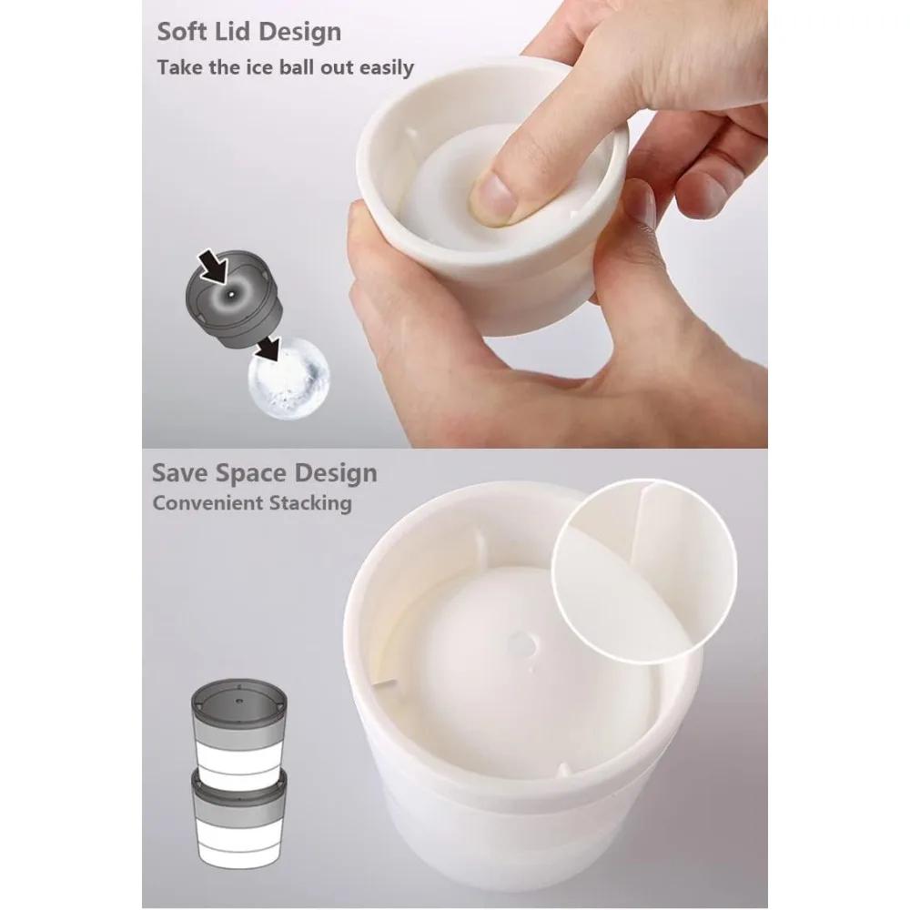 4Pcs Circular Ice Hockey Mold 7cm Ice Sphere Moulds for No-Lead Crystal Whisky for Bourbon Freezer Ice Mold Kitchen Gadgets