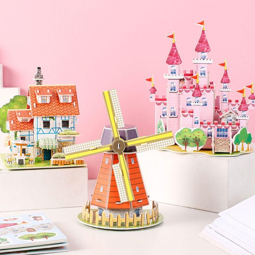 

Assembly Building Blocks 3D Castle Building Block Toy DIY House Model Puzzle Kindergarten