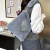 Tote bag plush bag new shoulder bag fresh and sweet underarm bag large capacity love plush bag