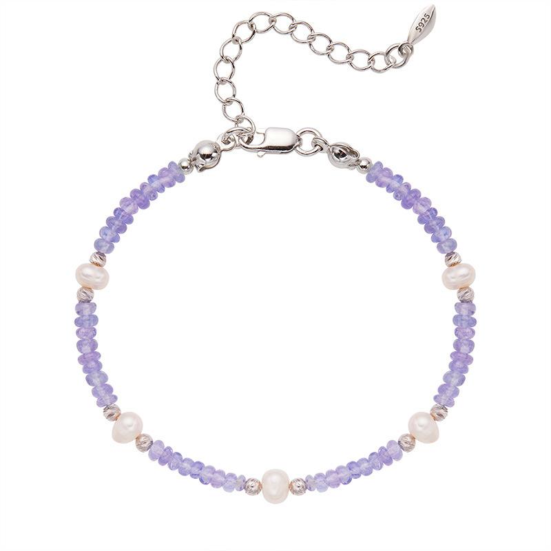 Natural Gemstone Tanzanite Beaded Necklace Women'S S925 Sterling Silver Colored Jewelry Xiaohongshu Wechat Channels