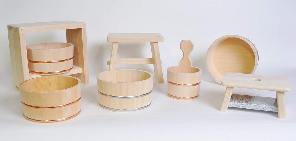 Kiso Kogei Japanese Hinoki Bath Stool (Large), 32cm Wide X 18cm Deep X 30cm High, Beige