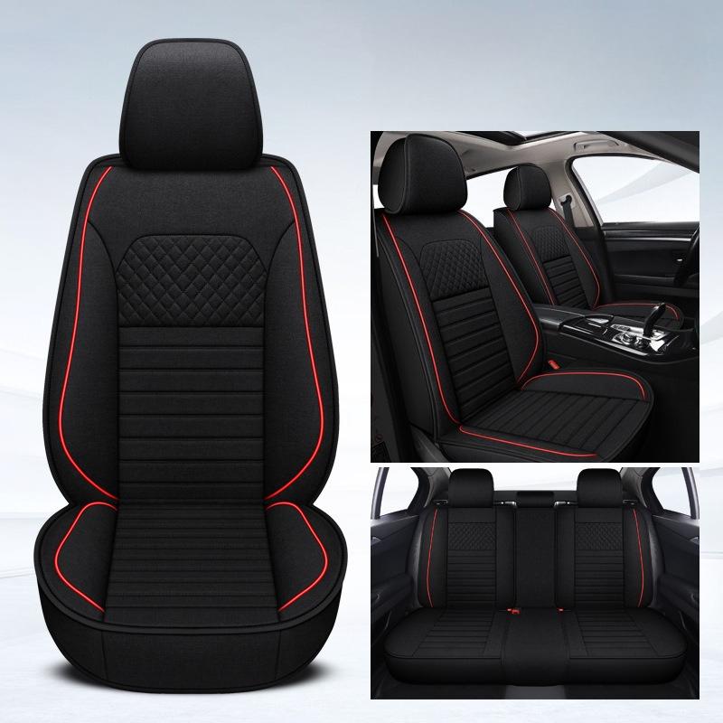 Faux Leather Car Seat Covers with Ergonomic Lumbar Support - Suitable for Most 5-Seater Cars High-Density Foam Padding, And Easy Installation