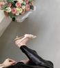 Back strap bag head high-heeled sandals women's 2025 new spring and summer French pointed head bow temperament stiletto shoes