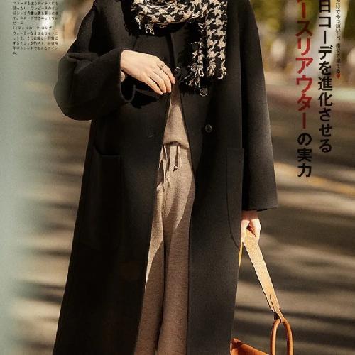 Autumn Winter Women's Mid-Length Woolen Coat Loose Versatile Trench Coat Woolen Outer Wear Top