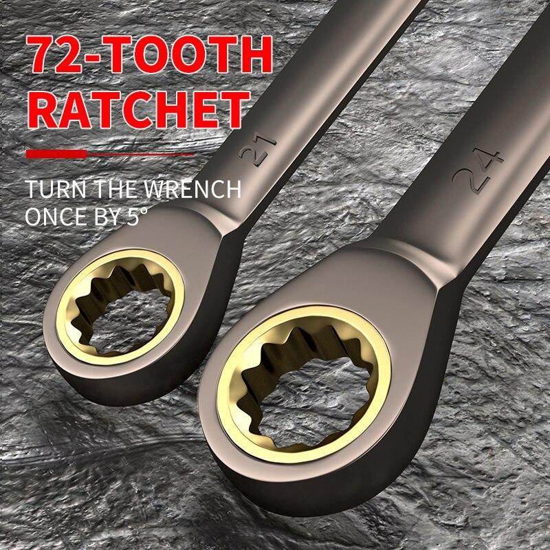 12 stücke/6 stücke Dual-use-Ratsche Kopf Schnell Wrench Set Hardware Werkzeuge 72 Zähne Großhandel 180 Grad Rotation
