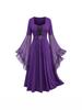 2024 Women's Halloween Witch Lace-Up Swing Dress