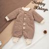 Infant Winter Padded Long Sleeve Romper - Cozy, Warm, and Thickened for Newborns