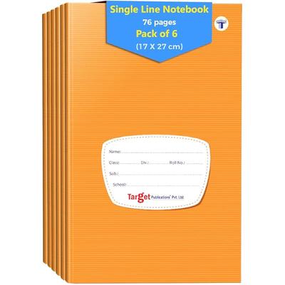 Target Publications Small Notebooks Single Line | 76 Ruled Pages | Soft Brown Cover | 17 Cm X 27 Cm Approx | Writing Boo