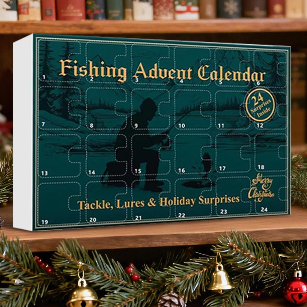Fishing Countdown Calendar 24-Day Fishing Bait Christmas Advent Fish Lure Calendar For Boys Boyfriend Husband Father Fisherman