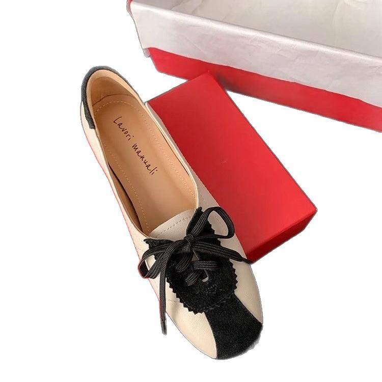 Shoes women's new leather flat bottom inner height increase temperament versatile fashion lazy commuting shallow mouth single shoes