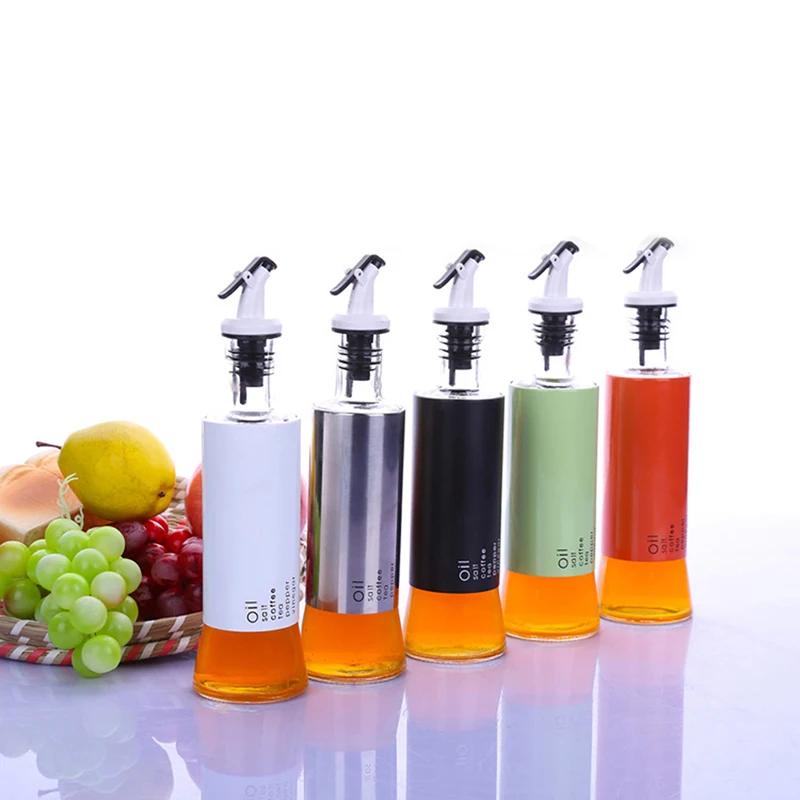 Sauce Dispenser Seasoning Bottle 300ml Glass Vinegar Bar Oil Bottle Storage Kitchen Tools Cooking Wine Container Oil Dispenser