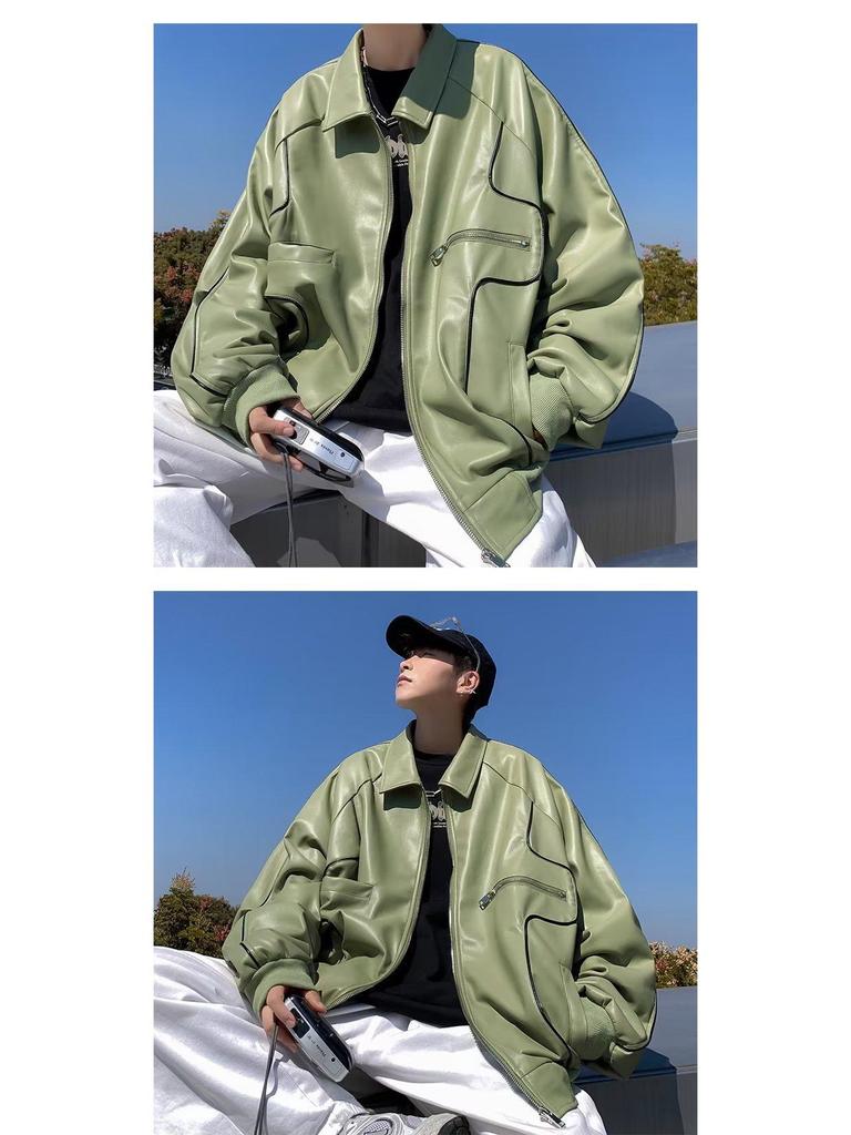 Men's Retro PU Leather Jacket - Trendy Korean Style, Street Fashion, Hip Hop Cardigan, Autumn/Winter Outerwear