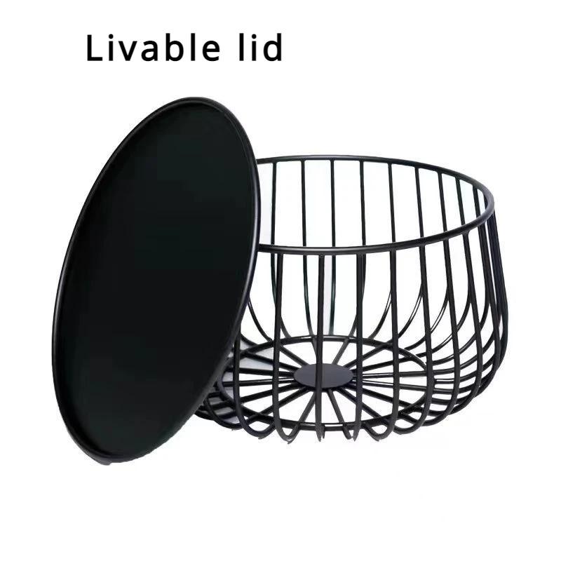 Masă de cafea nordică din fier, simplă, modernă, rotundă, combinată, masă de cafea mică, stil industrial, masă laterală creativă