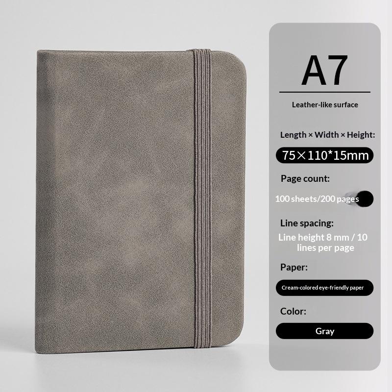 Pocket Journal Mini PU Leather Notebook 100 Sheets with Elastic Band for Teenager Diary Recording