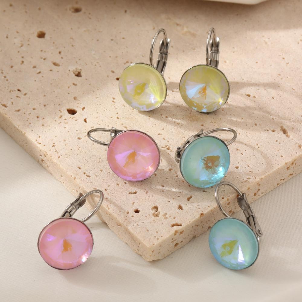 Fashion Round Artificial Crystal Hoop Earrings for Women Earring Jewelry Wedding Party Accessories
