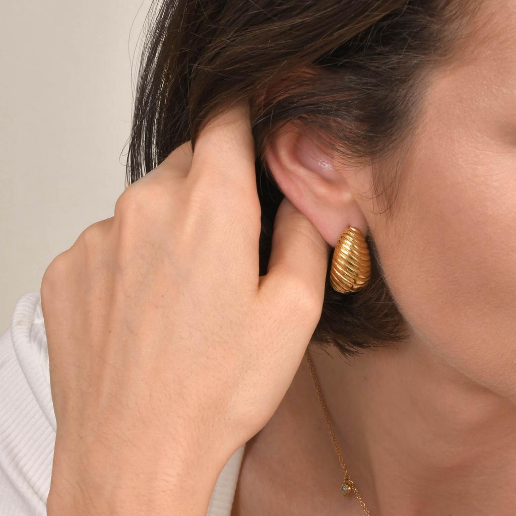 Dainty Gold Color Stud Earrings for Women, Anti Allergy Stainless Steel Ear Gifts To Mom Wife Friend, Birthday Party Ear Jewelry