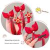 Children's Red Festive Braided Hair Clip - Safe, Non-Damaging Performance Hairpin for Girls