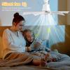 Ceiling Fan with Light LED Light Fan Adjustable Wind Speed Timing Wireless Fan Crystal Ceiling Fan Light for Living Room Bedroom