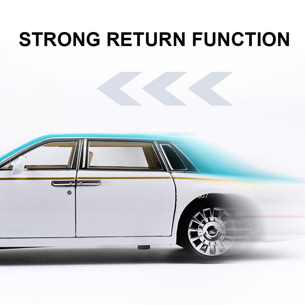 AAYK1 1:24 Scale Rolls Royce Phantom Alloy Model Car Toy Metal Diecast Music Light Pull Back Vehicles Models Ornaments Present for Kid