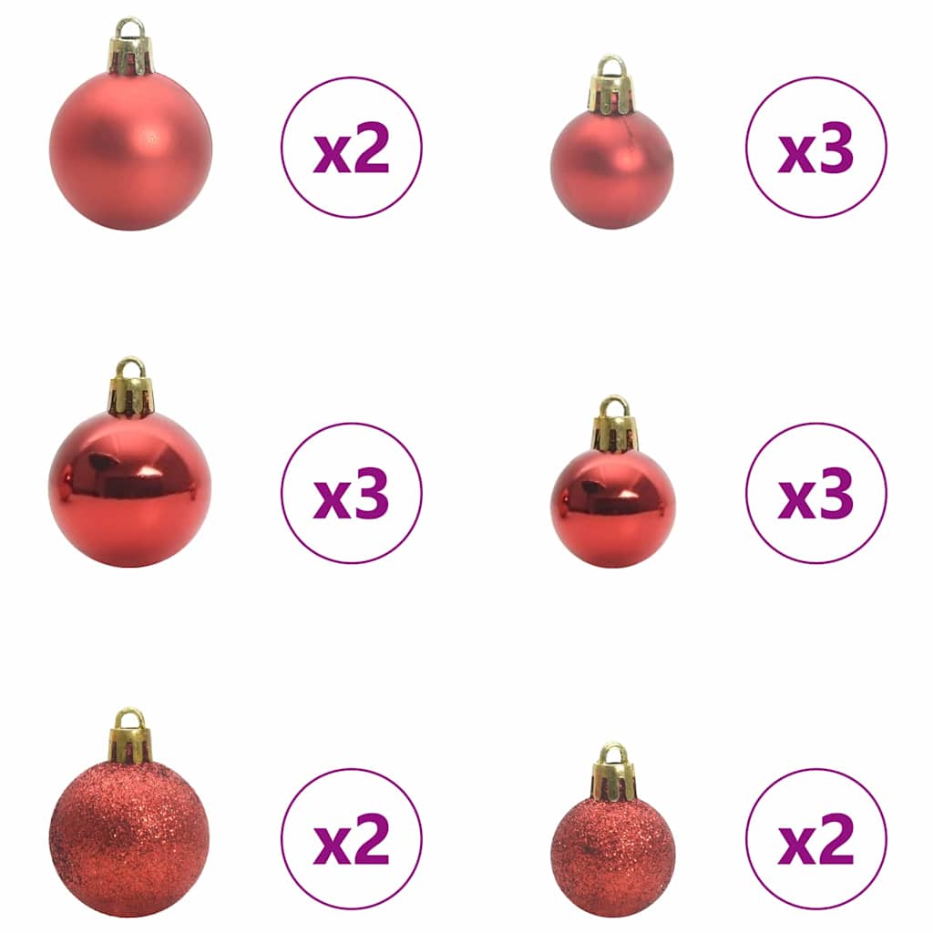 Christmas Ornament Set with 150 LEDs 61 pcs Multicolor Plastic