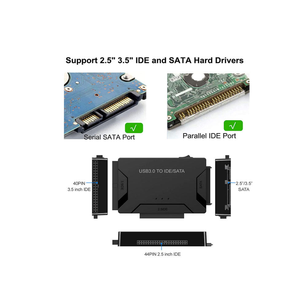 Xiaomi USB 3.0 to SATA/IDE Universal 2.5 3.5-Inch Hard Drive Adapter Hard Drive Reader for External HDD/SSD Hard Drive Adapter