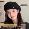 Australian wool beret, women's autumn and winter new high-end face-showing small Korean hat, temperament versatile painter hat