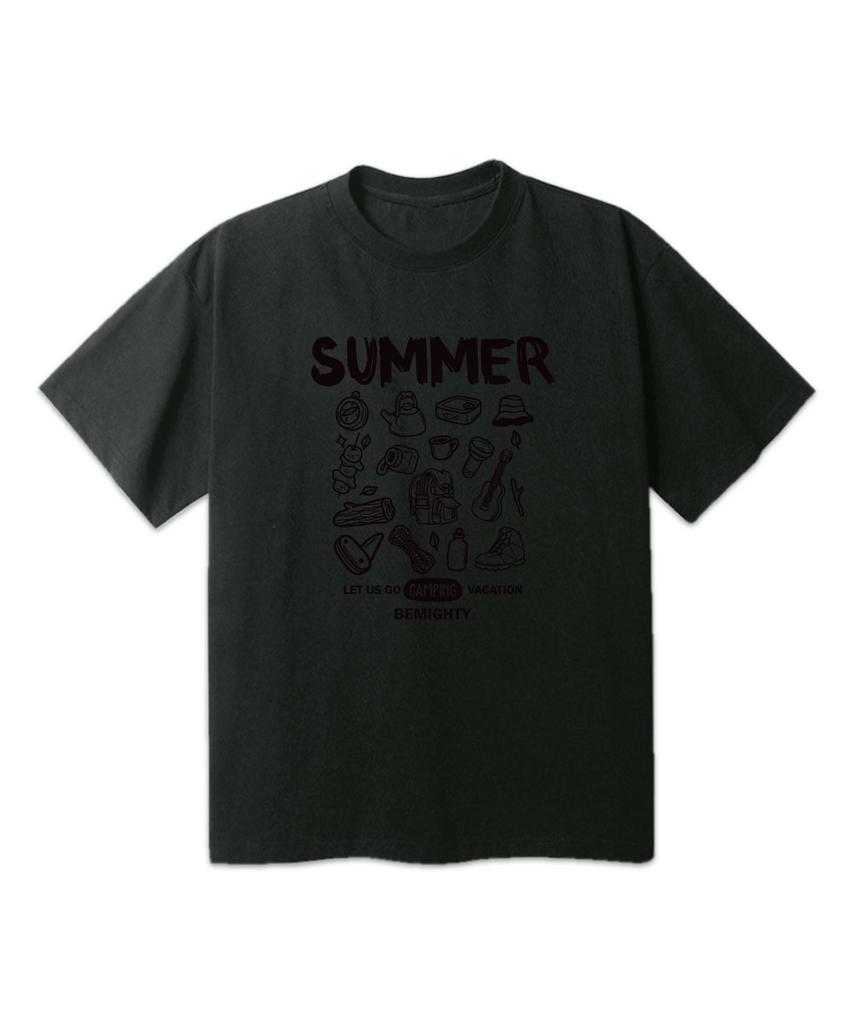 BEMIGHTY Summer Camp Oversized Short Sleeve T-Shirt [Oatmeal] (A Type)