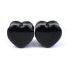 6-50mm Solid Color Ear Tunnels Gauges and Plug Heart-shaped Ear Expander Studs Stretching Body Piercing Jewelry