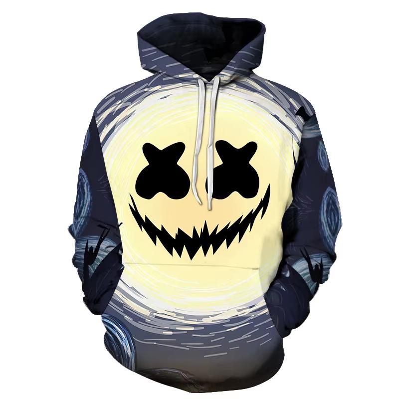 Funny Mens Halloween Smiling Face Hoodie 3d Print Men Hooded Sweatshirt Men's Clothing Men Oversized Sweatshirts Hoodie