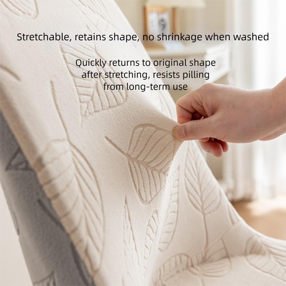Simple Elastic Chair Cover Arc Jacquard Dining Chair Protector Cover Dustproof Cover Home