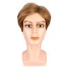 Synthetic Dark Brown Hair Natural Wig for Men Breathable Heat Resistant Cosplay Halloween Short Male Wig with Bangs