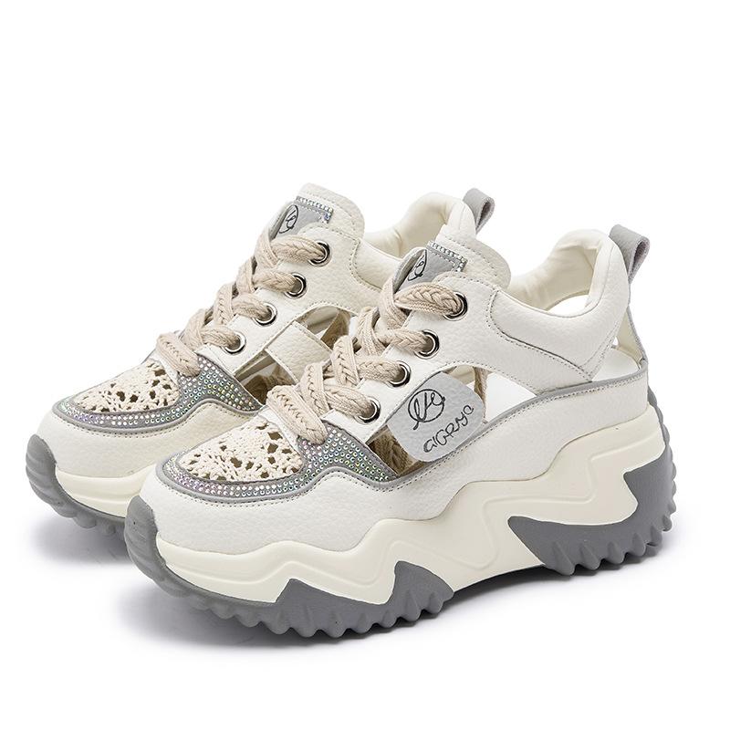 Sandals Summer Height Raising Shoes Women's Shoes Leather Small White Shoes Sneakers