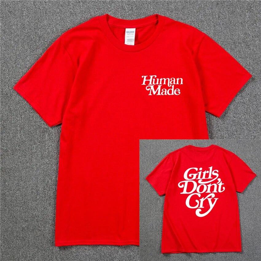Girls Don’t Cry Human Unisex T-shirt  Unisex Cotton Best Quality Black White Letter Printing Casual Hip Hop Tshirts Harajuku Tops T