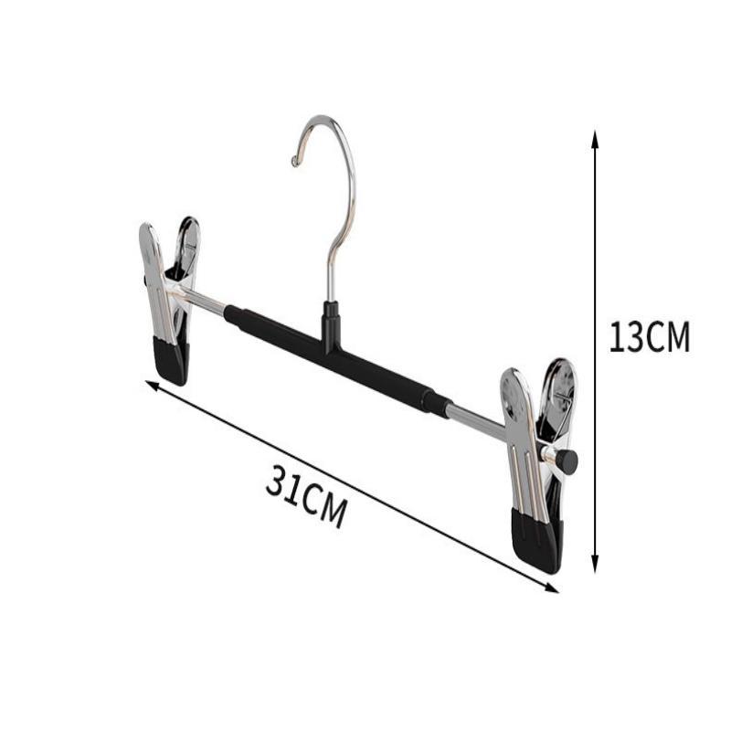 12Pcs Adjustable Metal Hangers With Clips, Non-Slip Space-Saving For Pants/Skirts & All Garments, Keep Clothes Tidy & Organized
