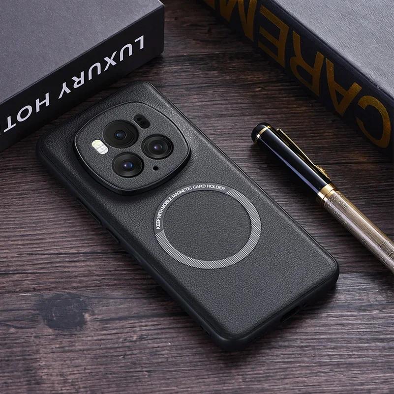 

Роскошный кожаный чехол для Honor Magic 6 Lite Pro 5 Pro 4 3 Honor 200 100 Pro 90 Pro X7A X8A X9A противоударный магнитный противоударный чехол Magsafe Business For Honor 200 lite чёрный