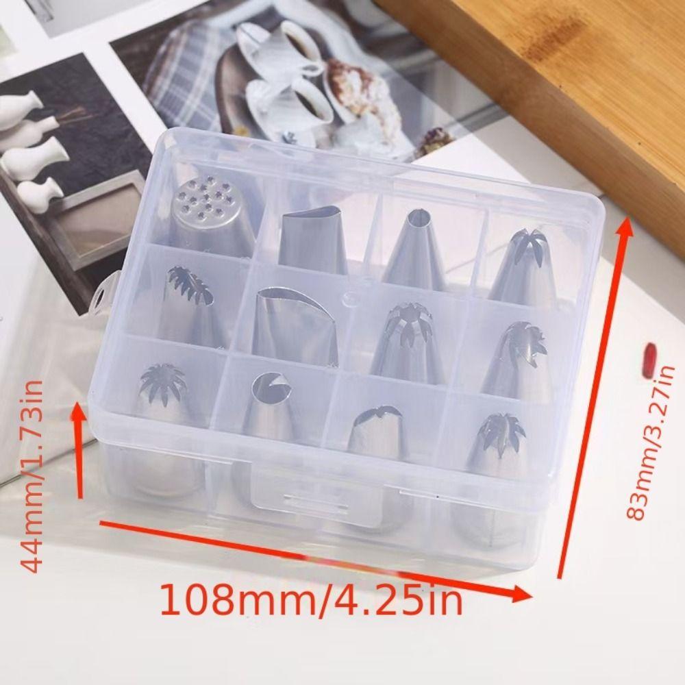 12 Heads Piping Tips Set Stainless Steel Flower Frosting Nozzles  Kitchen Gadgets