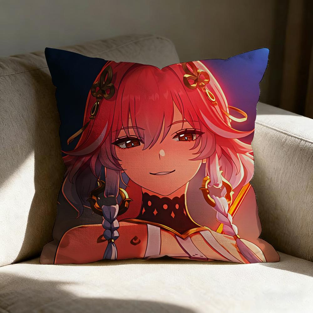W-Wuthering W-Wavess Anime Pillow Case Pillowcase, Double-Sided Printed, Sofa Cushion, Bedroom Headboard Pillow