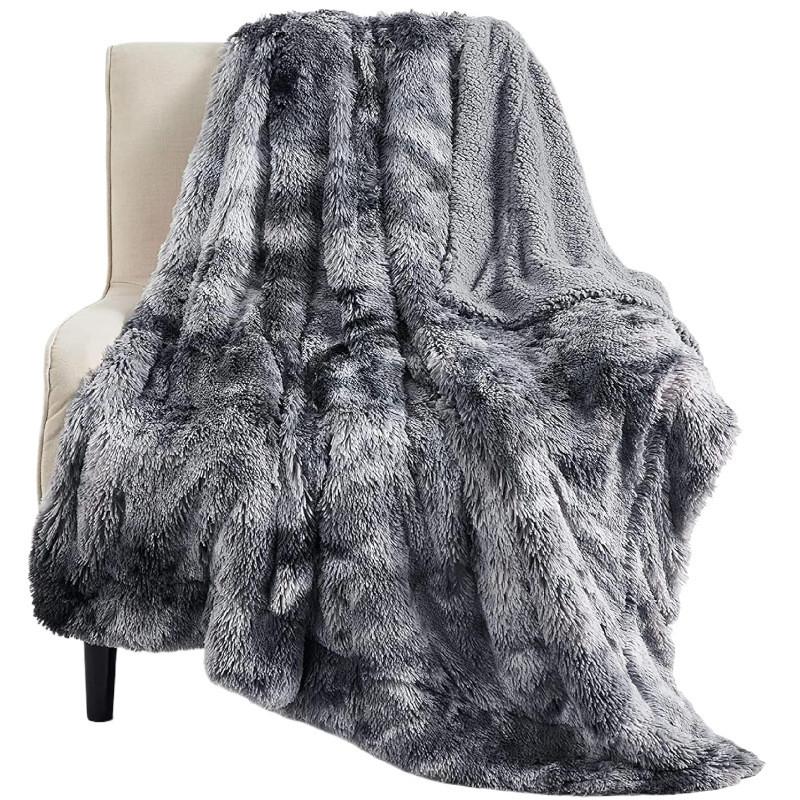 Faux Fur Oversized Blanket Super Soft Cozy Blanket Luxury Fluffy Throw Blan